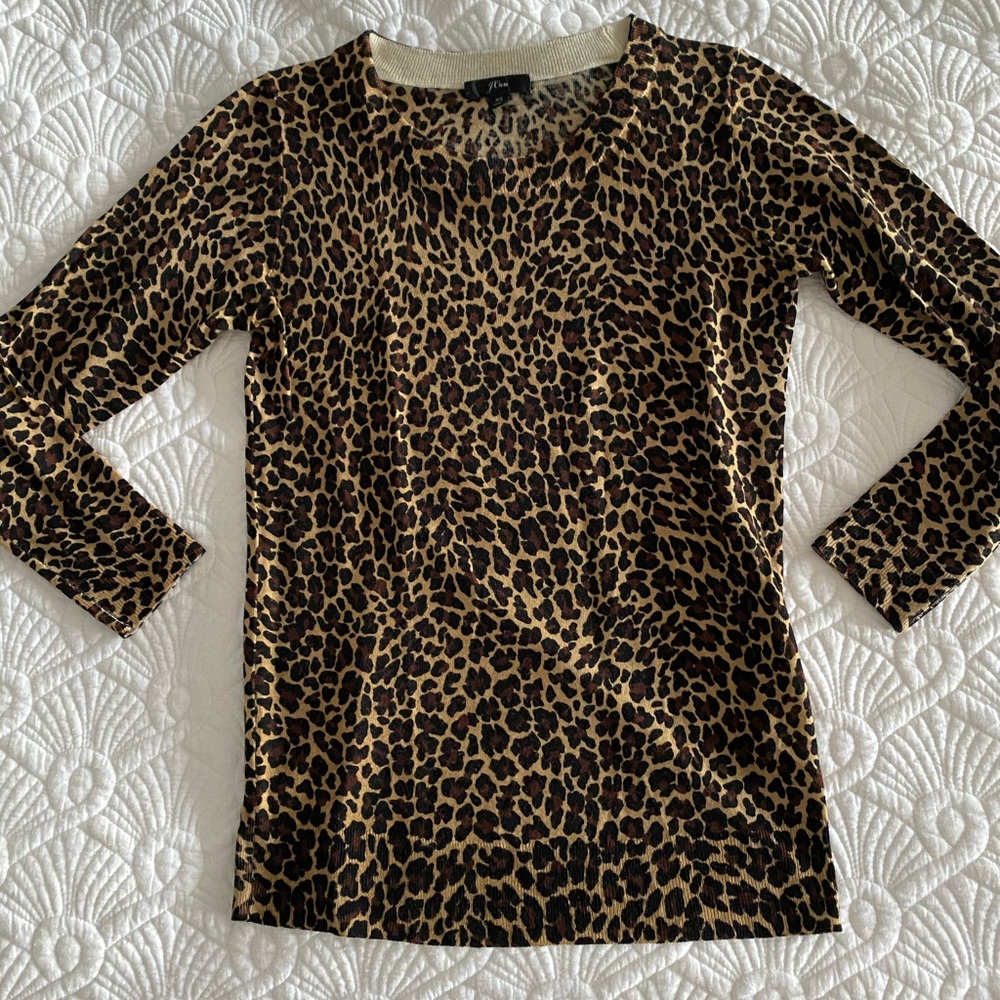 EUC Jcrew leopard xs sweater